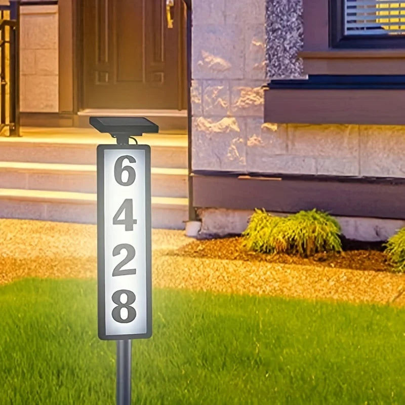 Solar Powered Outdoor Address Sign Light For Homes And Lawns