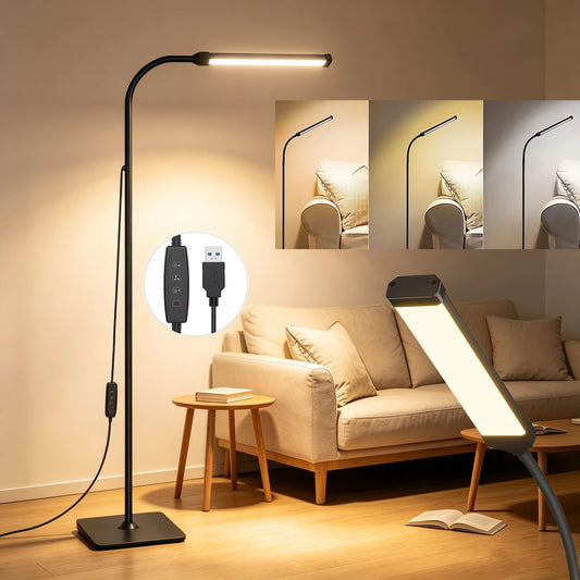 DUMILOO LED Floor Lamp With Flexible Gooseneck And Dimming