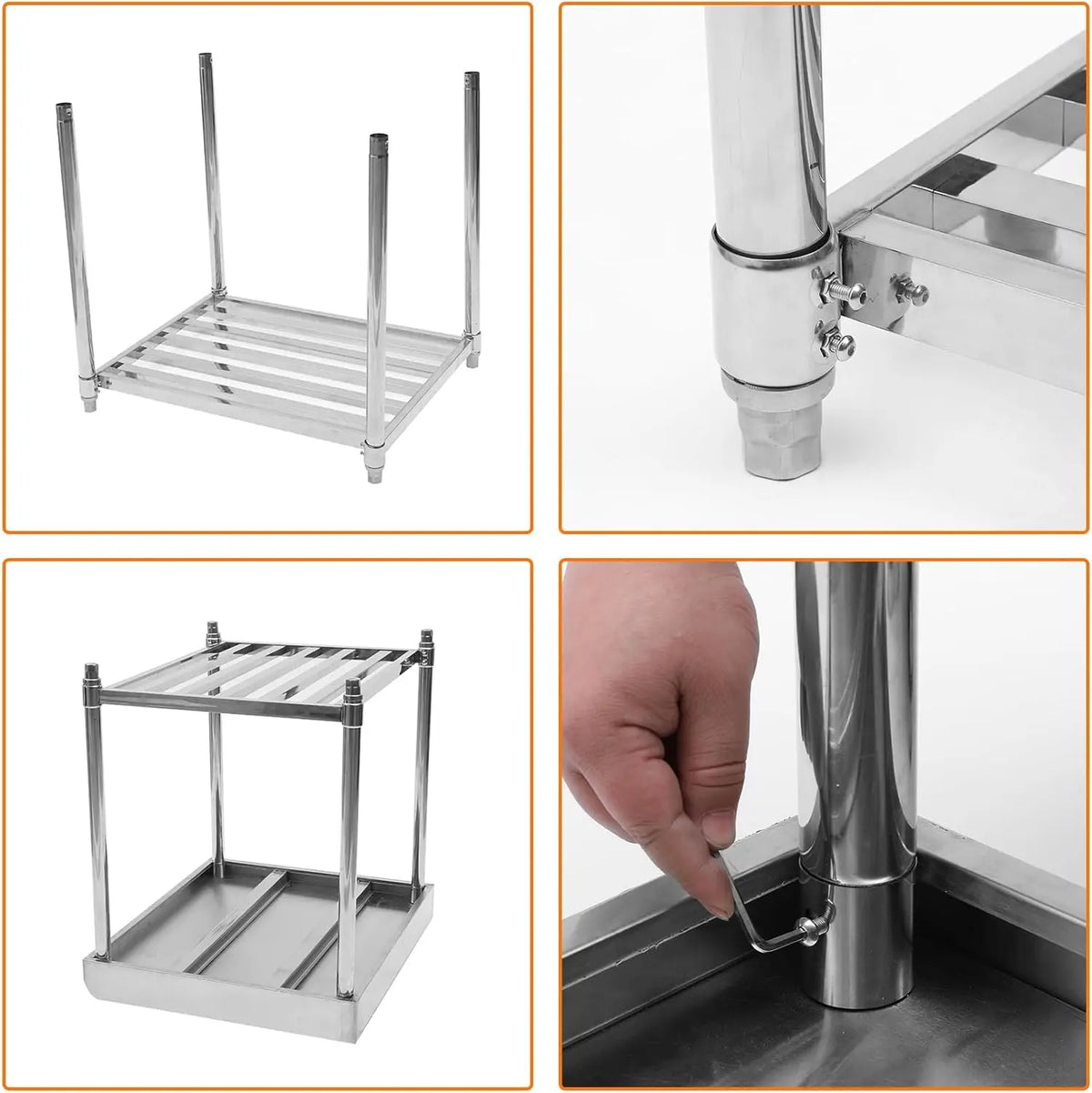 Himiss Commercial Stainless Steel Kitchen Prep Table With Adjustable Shelf