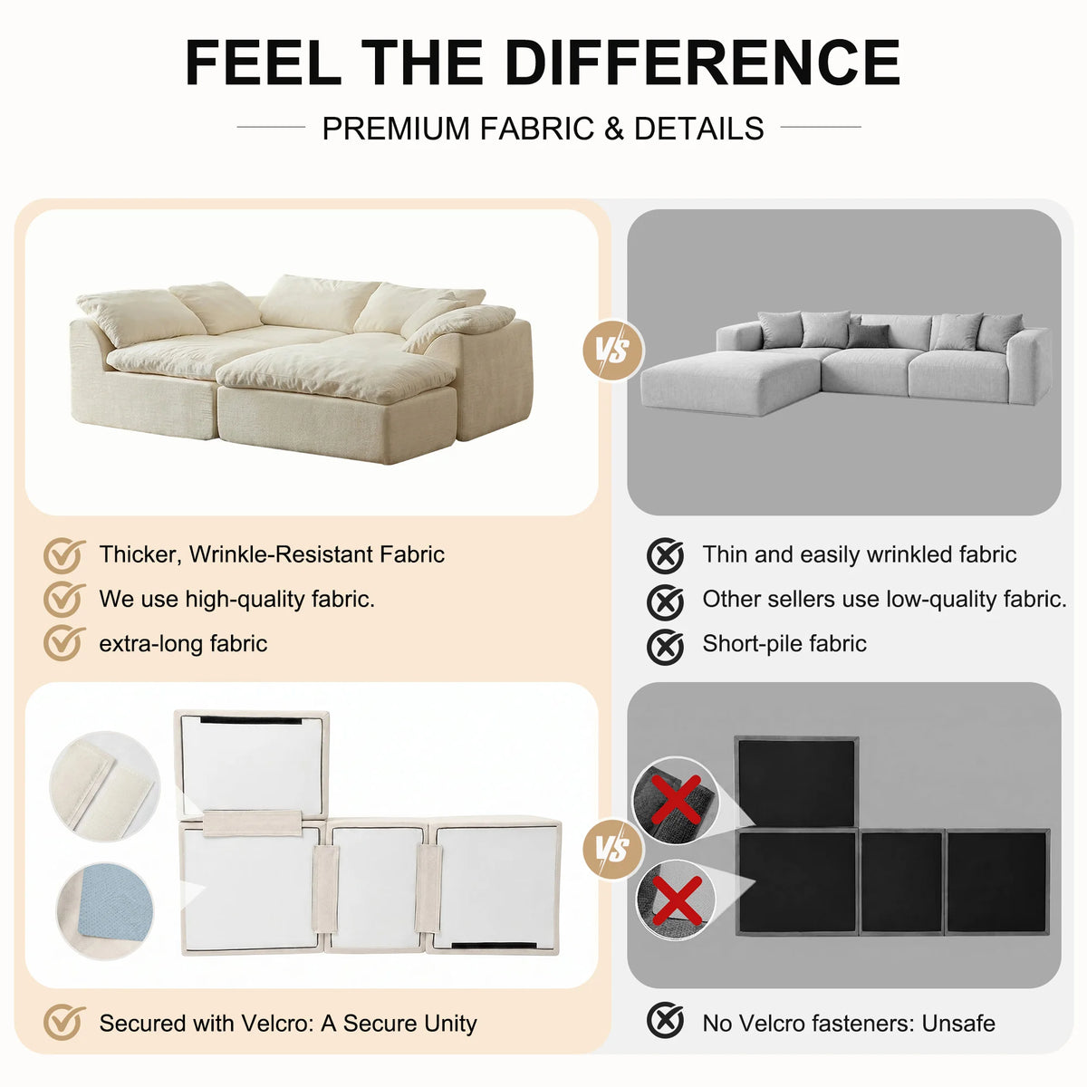 Yeflixvrau Modern Modular Sectional Sofa With Deep Seating For Homes