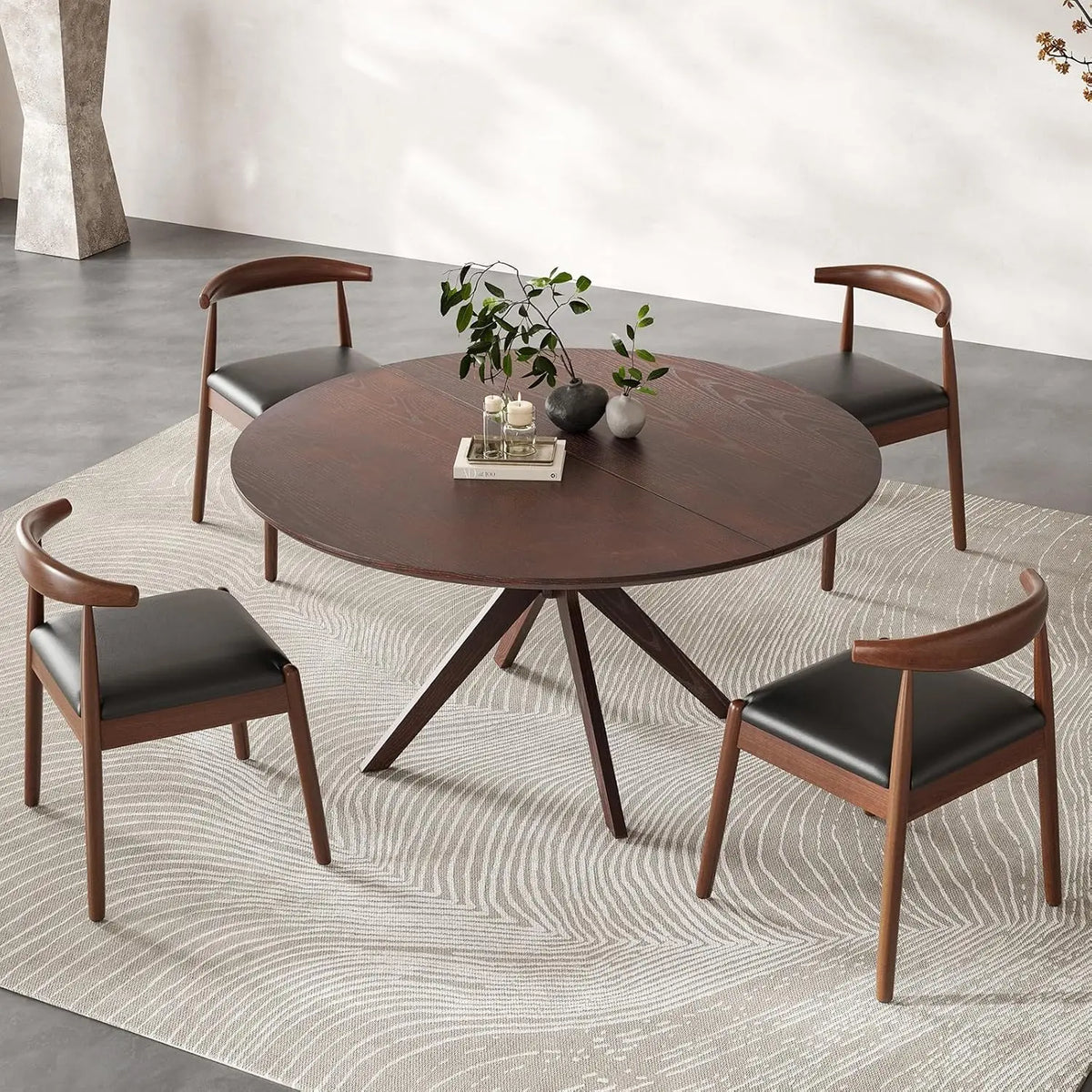 Farini Modern Round Natural Wood Dining Table For Household