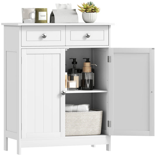 Kleankin Freestanding Bathroom Floor Cabinet With Doors Drawers And Shelf