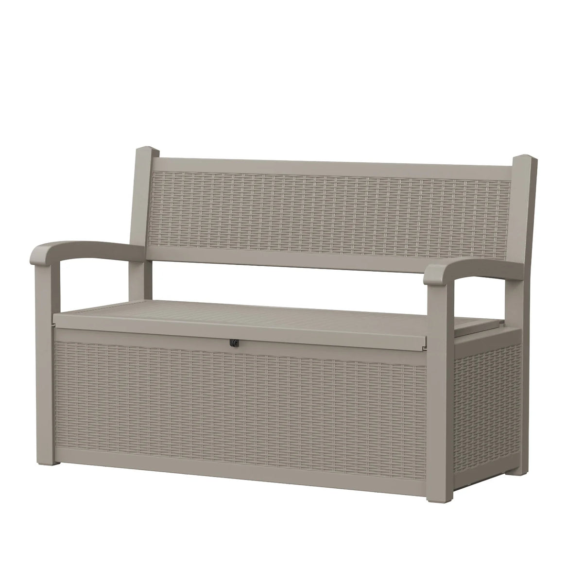 Weatherproof Outdoor Storage Bench With Rattan Look For Patios