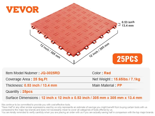 Premium Interlocking Non Slip Garage Floor Tiles For Basement