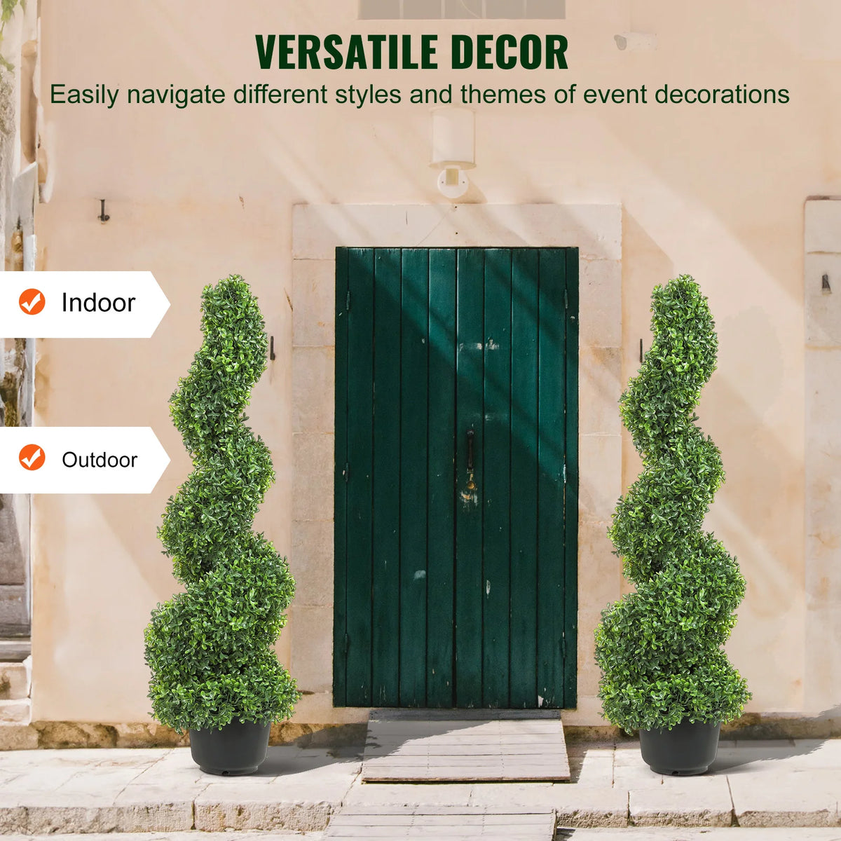SucceBuy Artificial Boxwood Tower Topiary Spiral Plant