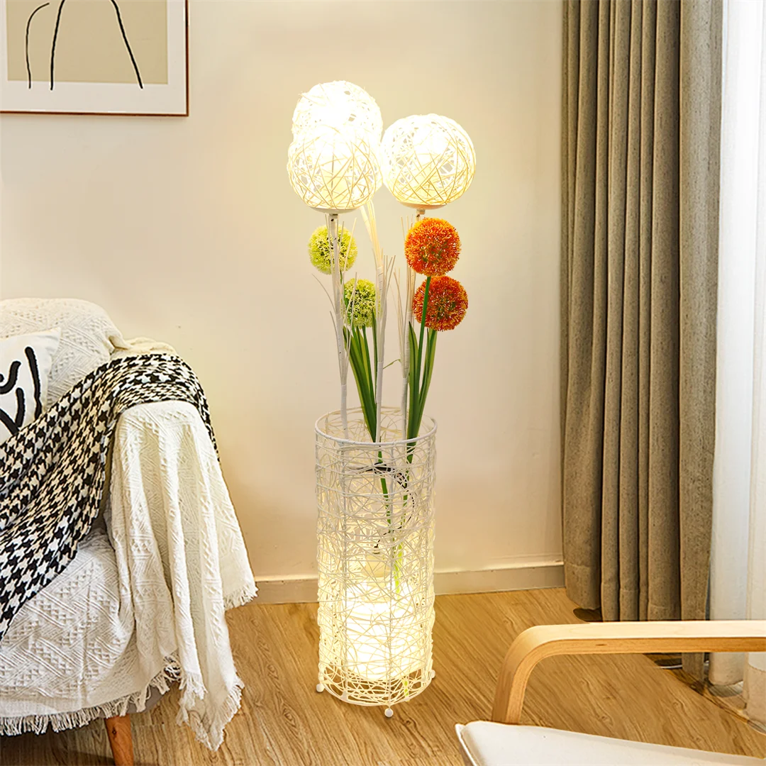 LUVODI Modern Rattan Floor Lamp For Decorative Home Lighting