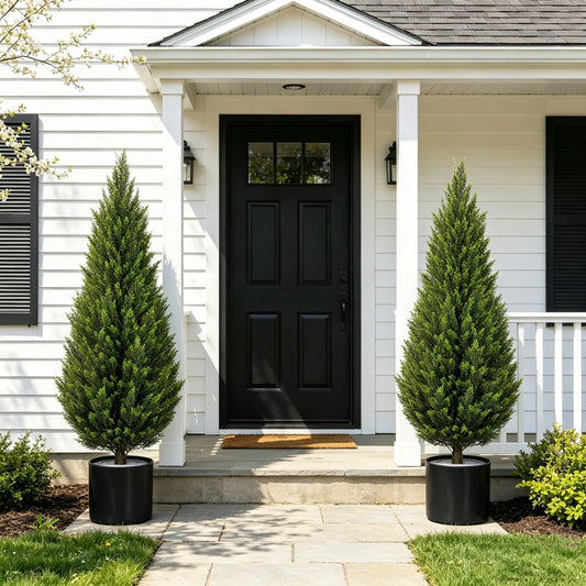 Olitree Artificial Cedar Topiary Tree Faux Evergreen Home Decor