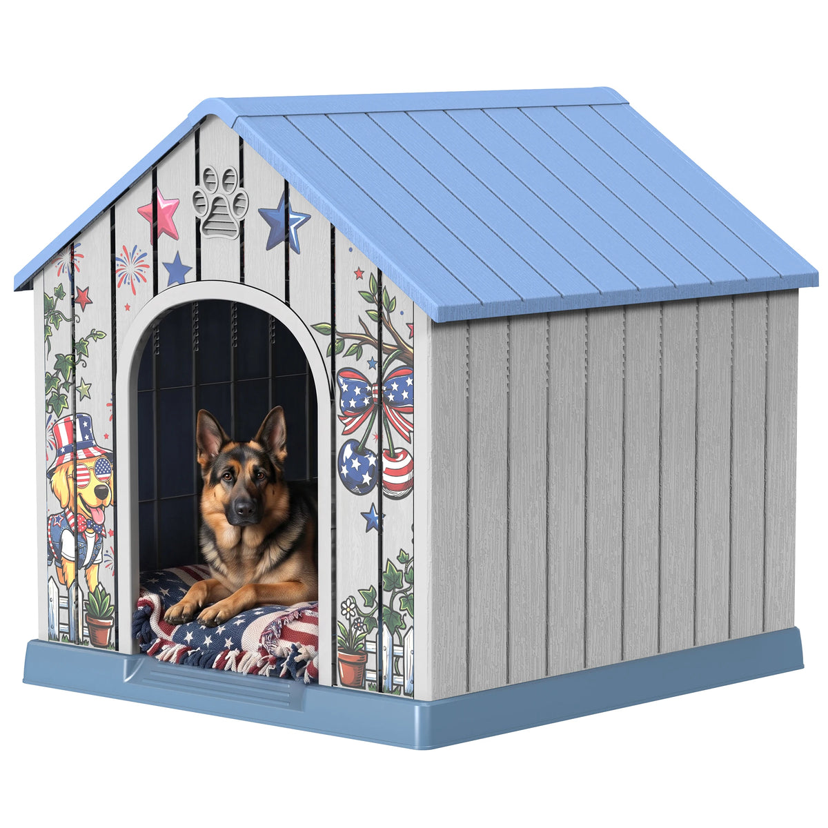 Weatherproof Plastic Dog House Outdoor Pet Shelter