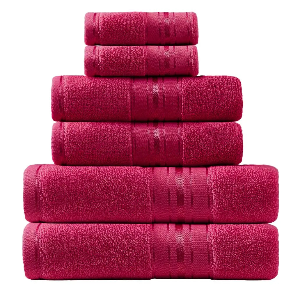 Premium 6 Piece 100 Percent Cotton Bath Towel Collection