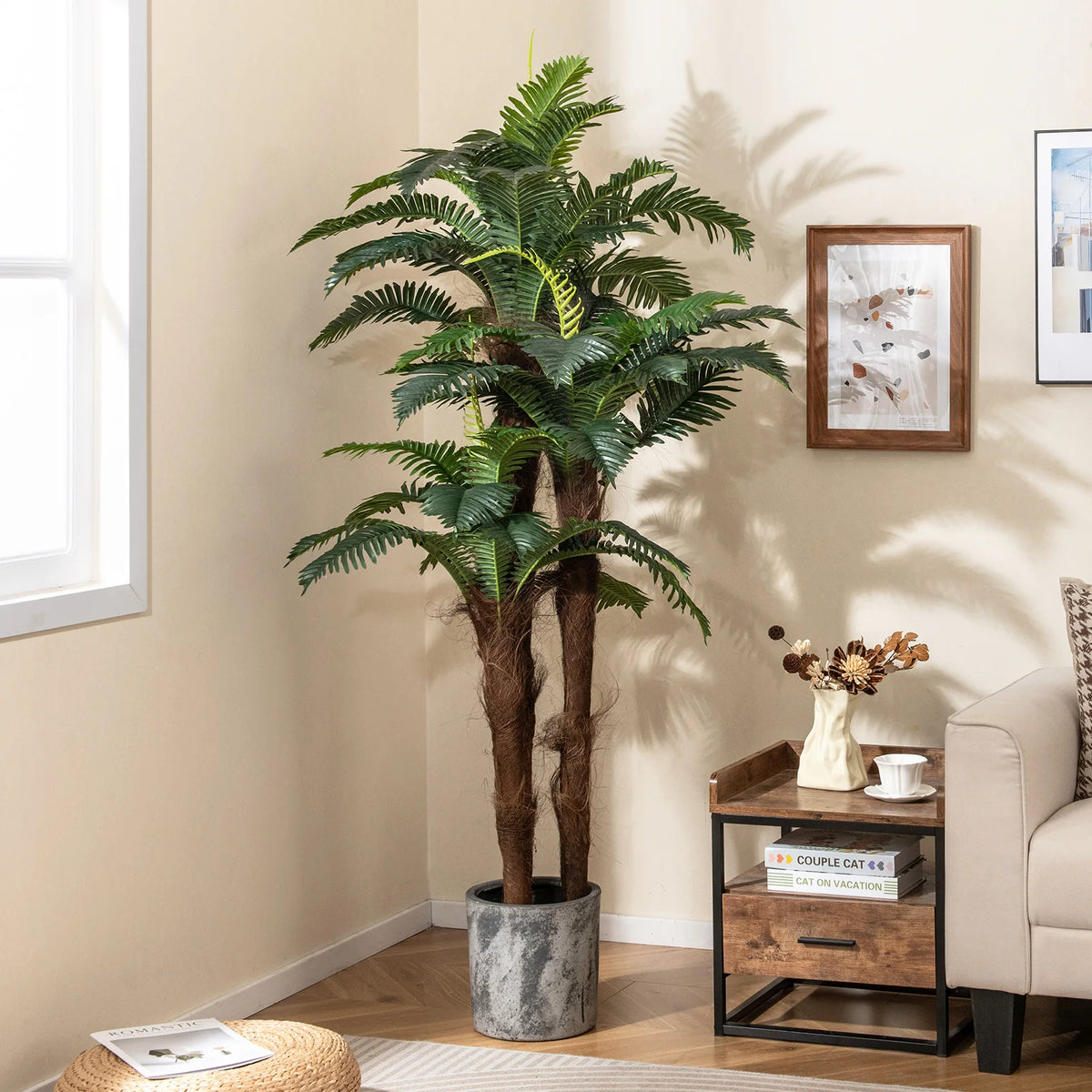 LIFEZEAL 2 Pack Artificial Palm Trees For Indoor Home Decoration